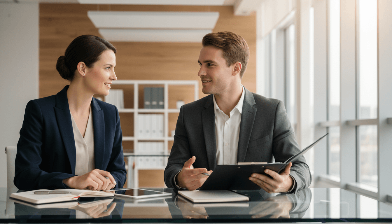 Recruitment specialist conducting dedicated candidate consultation